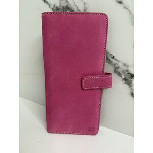 Designer Guild Leather Travel Wallet Passport Holder Pink Suede Quality​​​